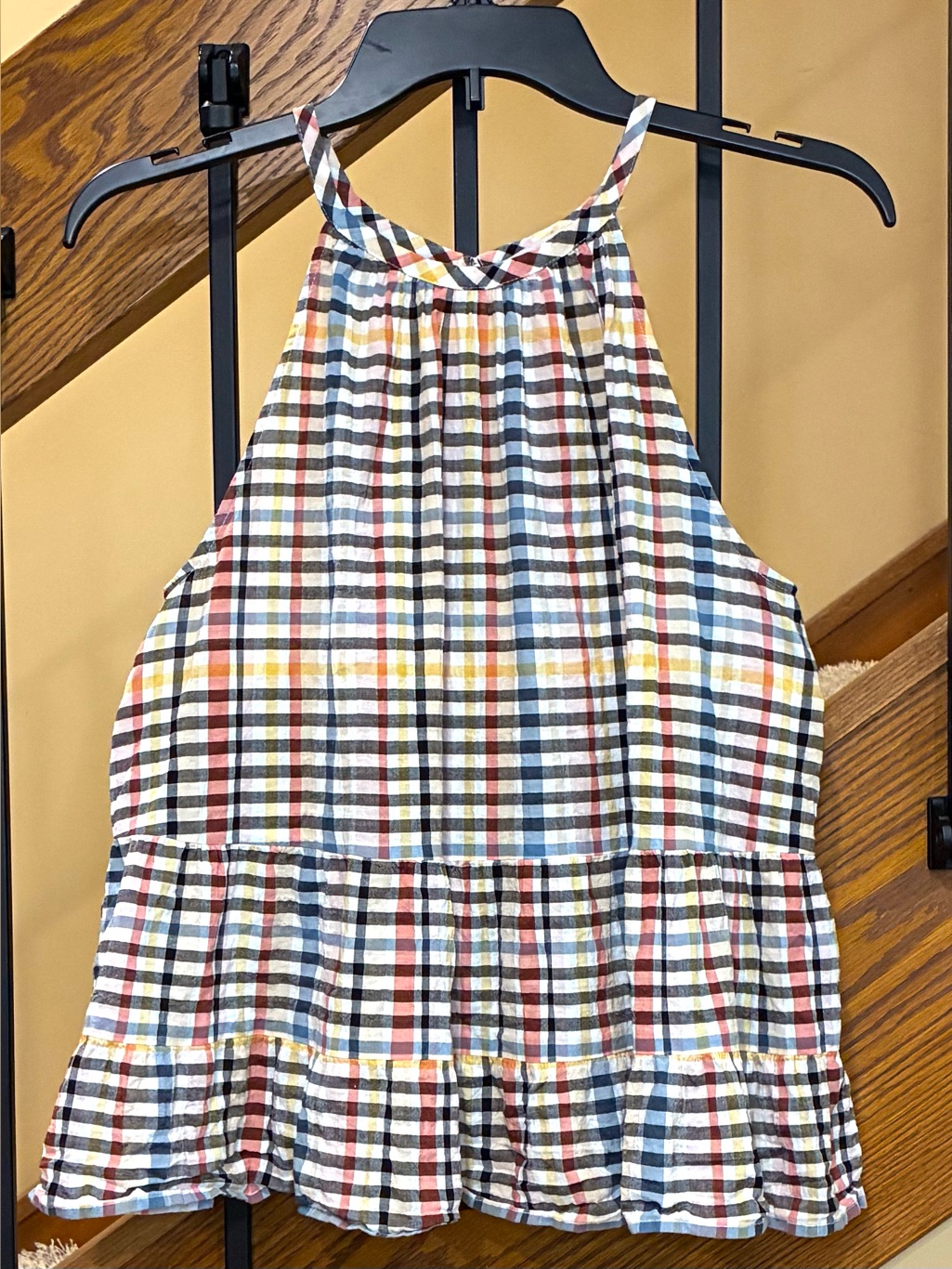 Loft Halter Tank Swing A Line Shape Multi Plaid Sz. Xs